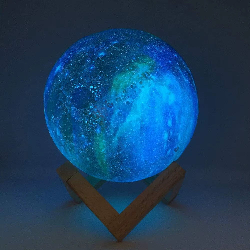 ZK20 3D Printing Moon Lamp Galaxy Moon Light Kids Night Light 16 Color Change Touch Remote Control Galaxy Light