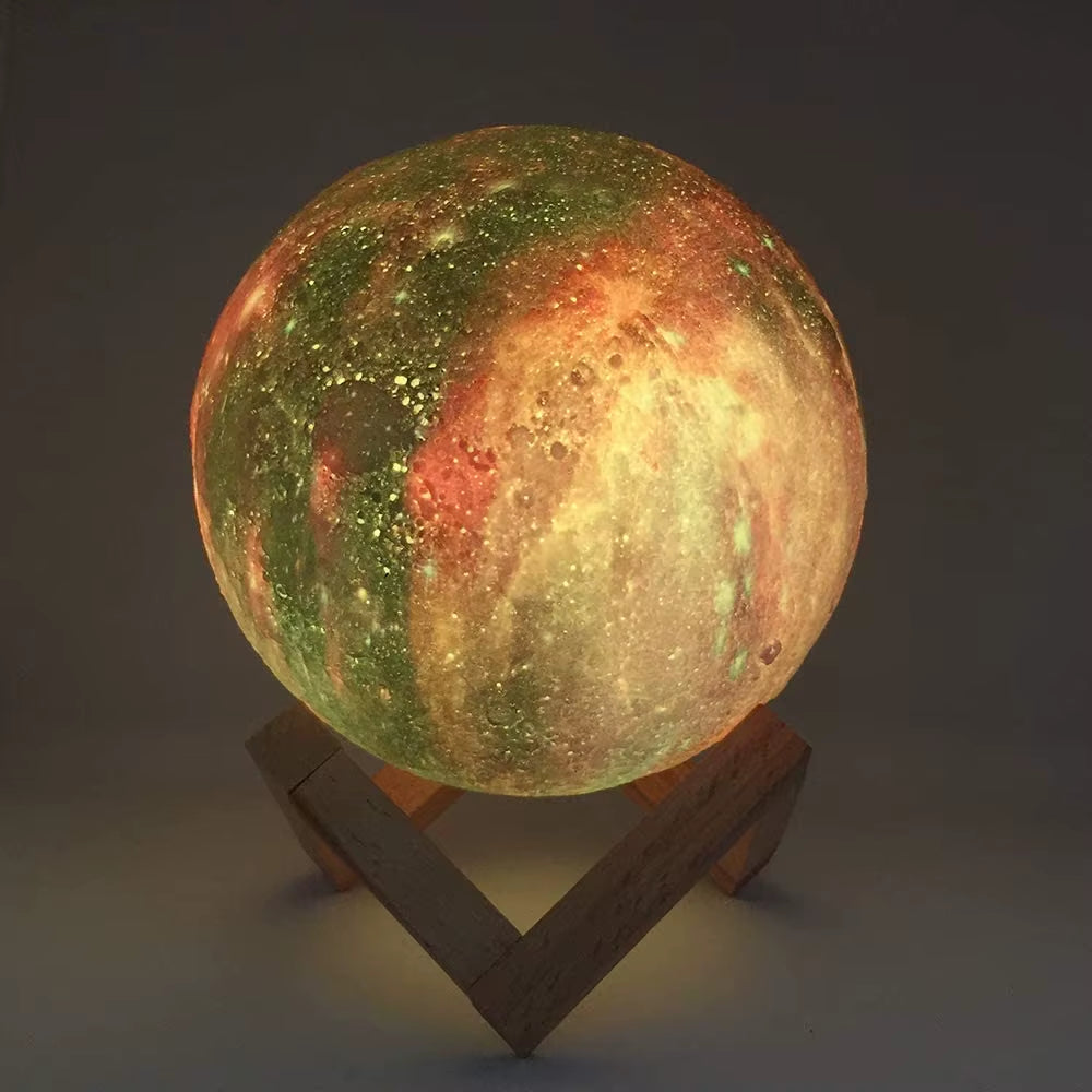 ZK20 3D Printing Moon Lamp Galaxy Moon Light Kids Night Light 16 Color Change Touch Remote Control Galaxy Light